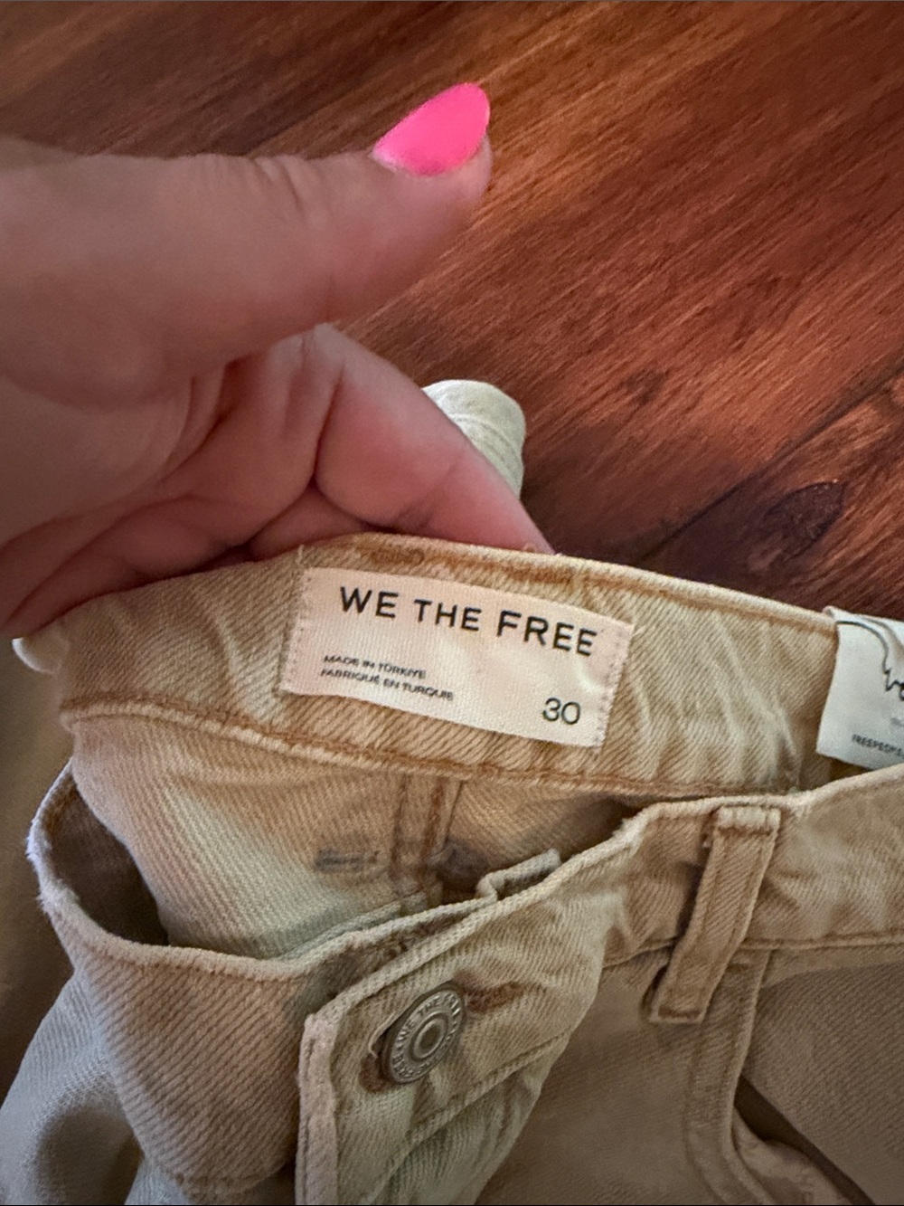 We The Free good luck mid rise barrel khaki color - Picture 2 of 5